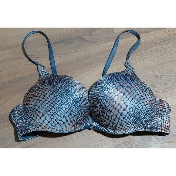 Victoria’s Secret Miraculous Plunge 36B Reptile Print Adjustable Strap Bra - Picture 1 of 7